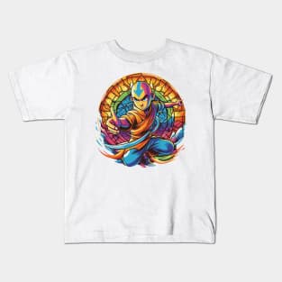 aang as the last air bender in battle position Kids T-Shirt